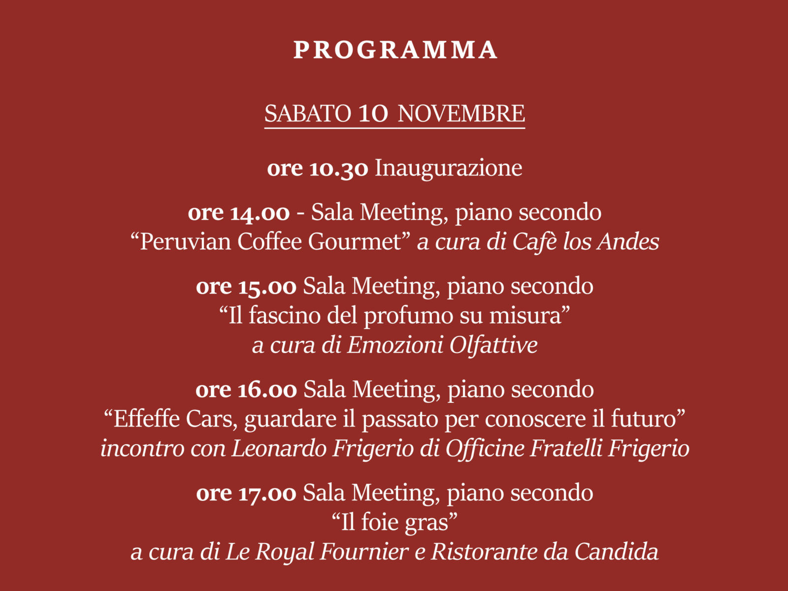 programma sabato