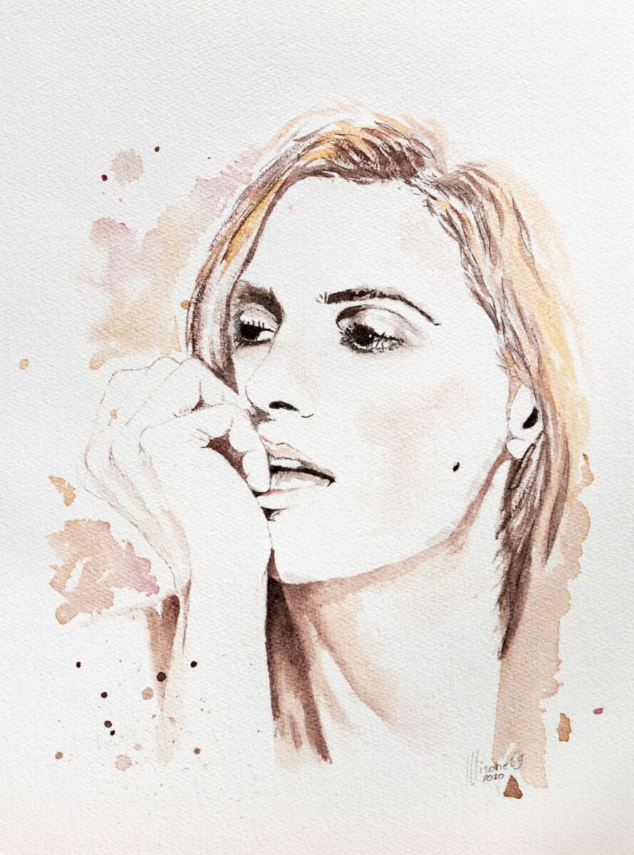 Gianni Mirone dipinto volto di donna